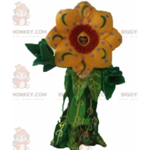 BIGGYMONKEY™ Mascot Costume of Beautiful Yellow and Red Flower with Leaves - Plant mascots - BIGGYMONKEY_04196 - BiggyMonkey.com