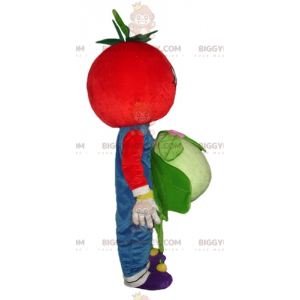 BIGGYMONKEY™ Costume da mascotte sorridente di pomodoro rosso