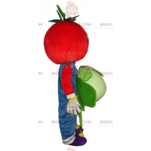 Kostým BIGGYMONKEY™ s úsměvem červené rajče s maskotem květáku