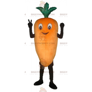 Costume de mascotte BIGGYMONKEY™ de carotte orange géante et