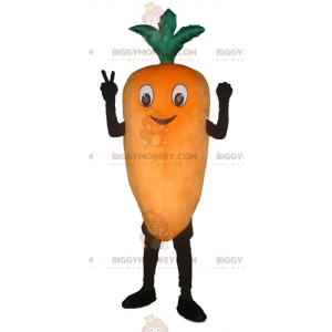 Gigantische lachende oranje wortel BIGGYMONKEY™ mascottekostuum