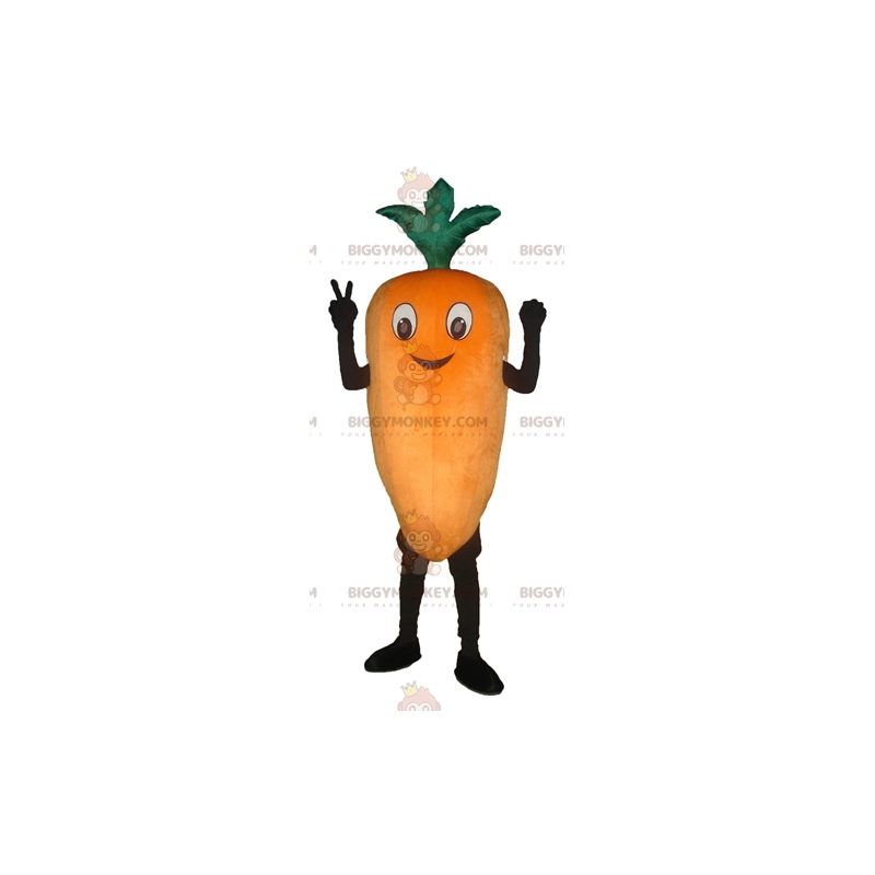Costume de mascotte BIGGYMONKEY™ de carotte orange géante et Costume de mascotte BIGGYMONKEY™ de carotte orange géante et