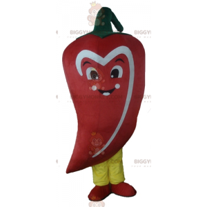 BIGGYMONKEY™ Mascot Costume Giant Red White and Green Chilli