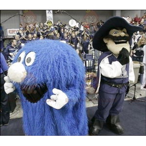 Little Furry Blue Monster BIGGYMONKEY™ Mascot Costume –