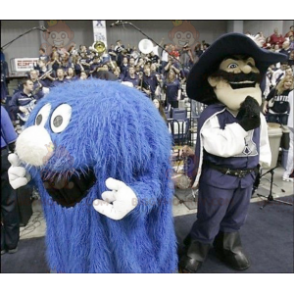 Little Furry Blue Monster BIGGYMONKEY™ Mascot Costume –