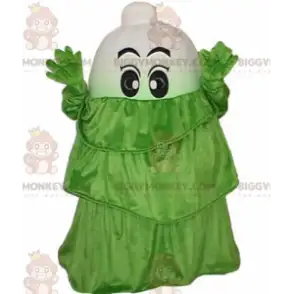 Disfraz de mascota BIGGYMONKEY™ de puerro vegetal blanco con