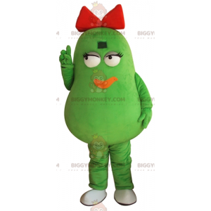 BIGGYMONKEY™ Mascot Costume Giant Green Potato Bean with Red