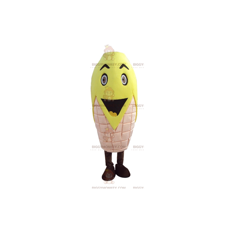 Φοβερό κίτρινο και ροζ κοστούμι μασκότ BIGGYMONKEY™ Corn Cob - Μασκότ τροφίμων - BIGGYMONKEY_04207 - BiggyMonkey.com