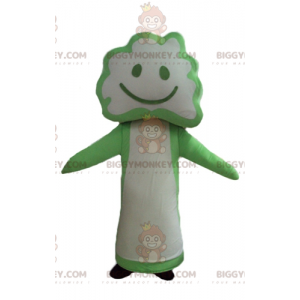 Traje de mascote de árvore de brócolis verde e branco