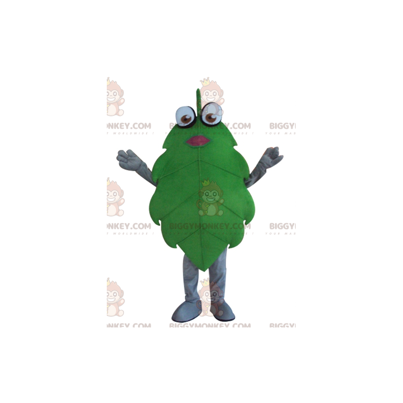 Costume de mascotte BIGGYMONKEY™ de feuille verte géante et Costume de mascotte BIGGYMONKEY™ de feuille verte géante et