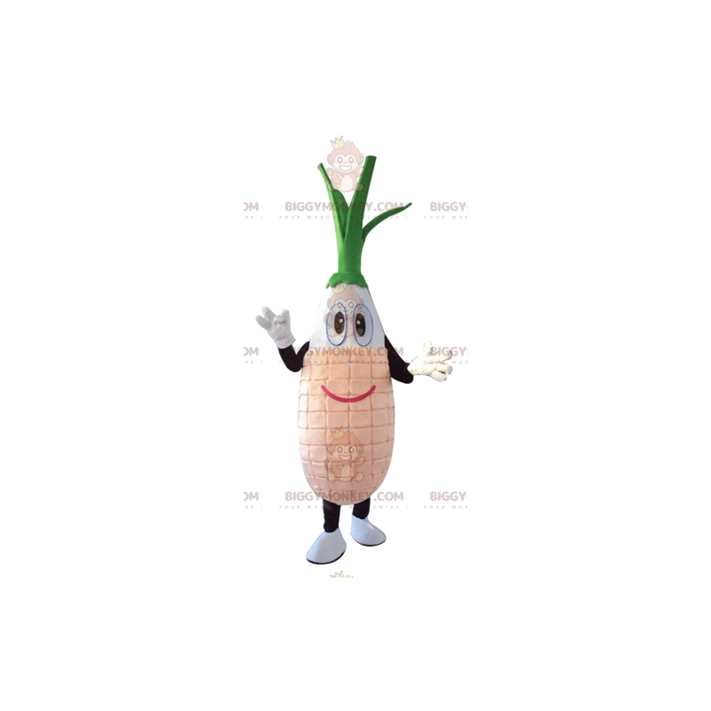 BIGGYMONKEY™ White Pink and Green Vegetable Leek Mascot Costume
