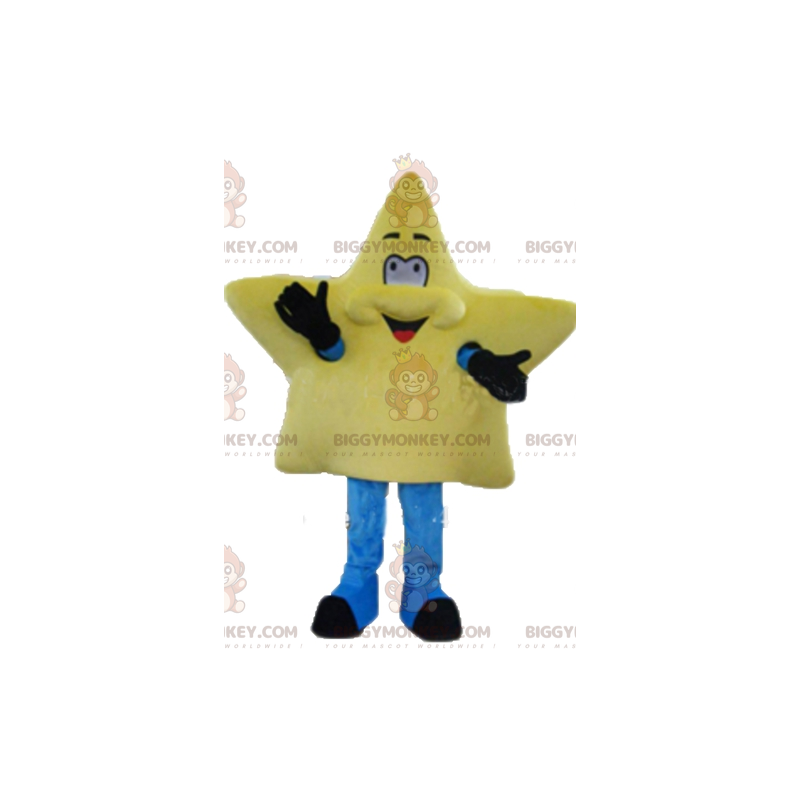 Cute Smiling Giant Yellow Star BIGGYMONKEY™ Mascot Costume -