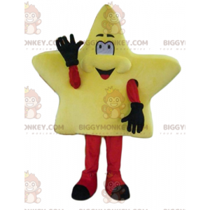 Cute Smiling Giant Yellow Star BIGGYMONKEY™ Mascot Costume -