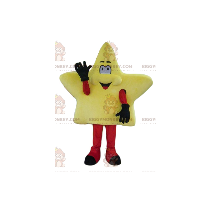 Cute Smiling Giant Yellow Star BIGGYMONKEY™ Mascot Costume -