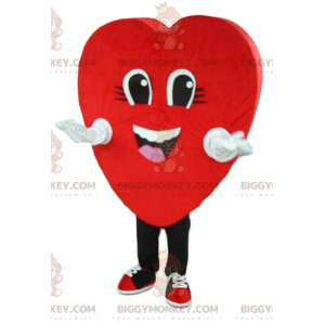 Χαμογελαστή στολή μασκότ BIGGYMONKEY™ Giant Red Heart -