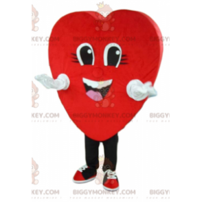Fantasia de mascote BIGGYMONKEY™ de coração vermelho gigante