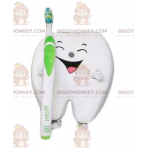BIGGYMONKEY™ Mascottekostuum Reus met lachende witte tand met