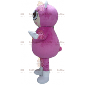 Girl's BIGGYMONKEY™ Mascot Costume with Pink Jumpsuit with 2