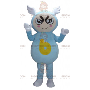 BIGGYMONKEY™ mascot costume for boy in blue outfit with wings