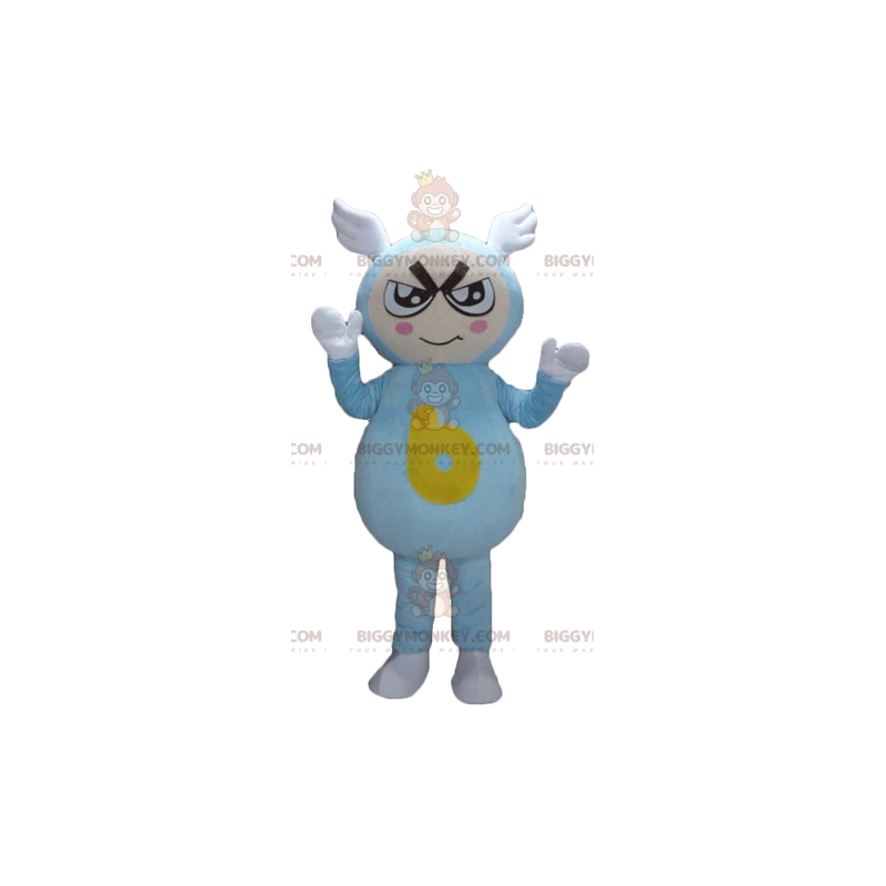 BIGGYMONKEY™ maskot kostume til dreng i blåt outfit med vinger BIGGYMONKEY™ maskot kostume til dreng i blåt outfit med vinger