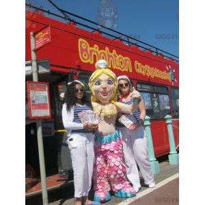 Cute Blonde Mermaid BIGGYMONKEY™ Mascot Costume –