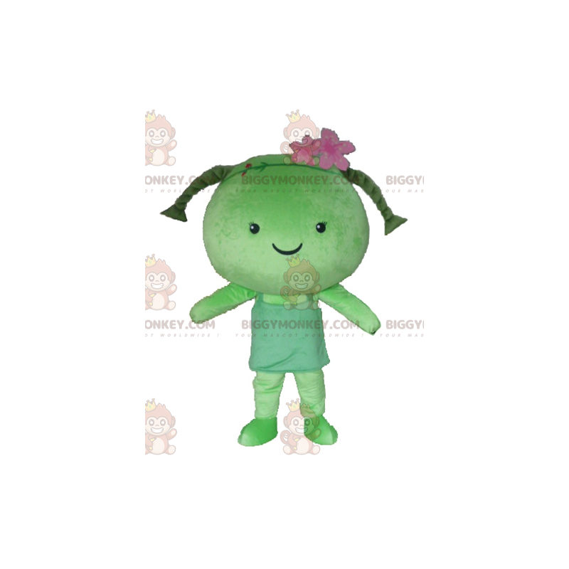 Fantasia de mascote menina BIGGYMONKEY™ com tranças de boneca Fantasia de mascote menina BIGGYMONKEY™ com tranças de boneca
