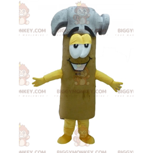 Obří kostým žluto-šedého a hnědého kladiva BIGGYMONKEY™ maskota