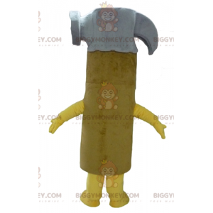 Obří kostým žluto-šedého a hnědého kladiva BIGGYMONKEY™ maskota