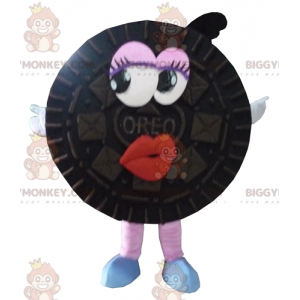 Costume de mascotte BIGGYMONKEY™ d'Oréo de gâteau noir tout