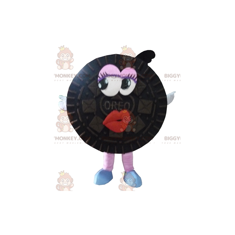 All Round Black Cake Oreo BIGGYMONKEY™ maskottiasu - Ruoan maskotti - BIGGYMONKEY_04231 - BiggyMonkey.com
