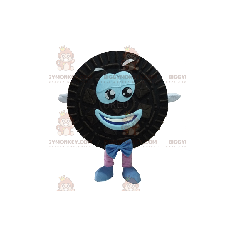 Leende rund svart och blå tårta Oreo BIGGYMONKEY™ maskotdräkt - Leende rund svart och blå tårta Oreo BIGGYMONKEY™ maskotdräkt -