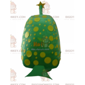 BIGGYMONKEY™ Giant Yellow Polka Dot Green Man Mascot Costume –