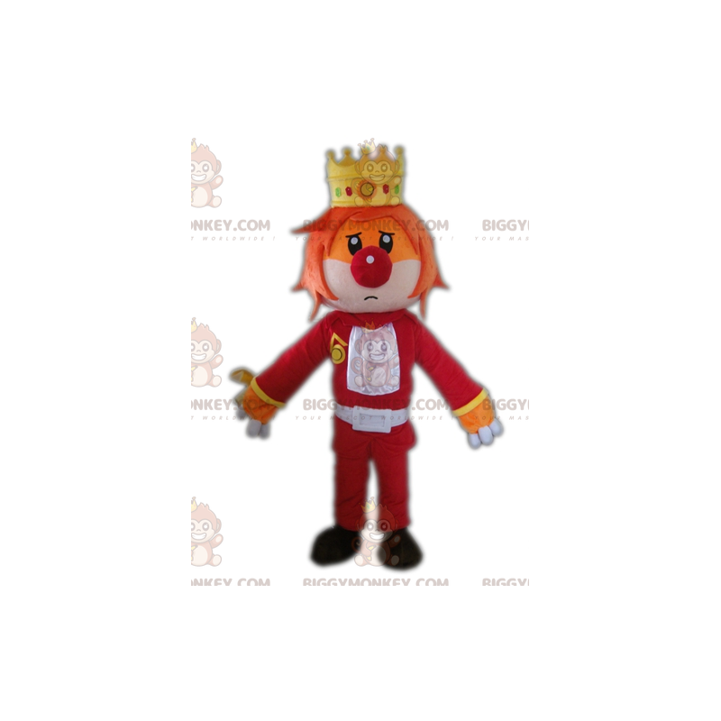 King BIGGYMONKEY™ maskotkostume med krone og klovnenæse - King BIGGYMONKEY™ maskotkostume med krone og klovnenæse -