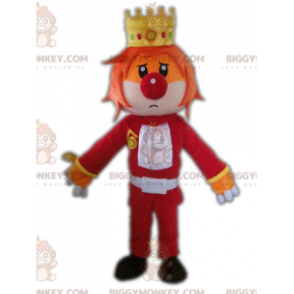 King BIGGYMONKEY™ Mascot Costume with Crown and Clown Nose -