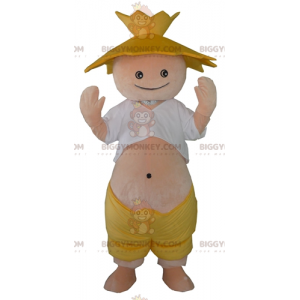 Farmer Straw Hat BIGGYMONKEY™ Mascot Costume - Biggymonkey.com