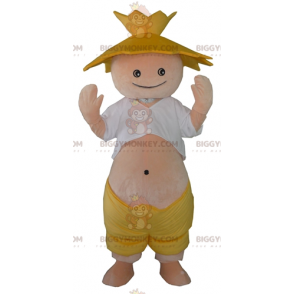 Costume de mascotte BIGGYMONKEY™ de fermier d'agriculteur avec
