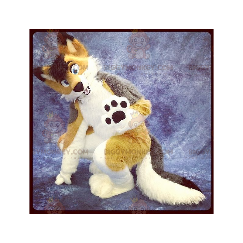 Cute Tricolor Fox Dog BIGGYMONKEY™ Mascot Costume – Cute Tricolor Fox Dog BIGGYMONKEY™ Mascot Costume –