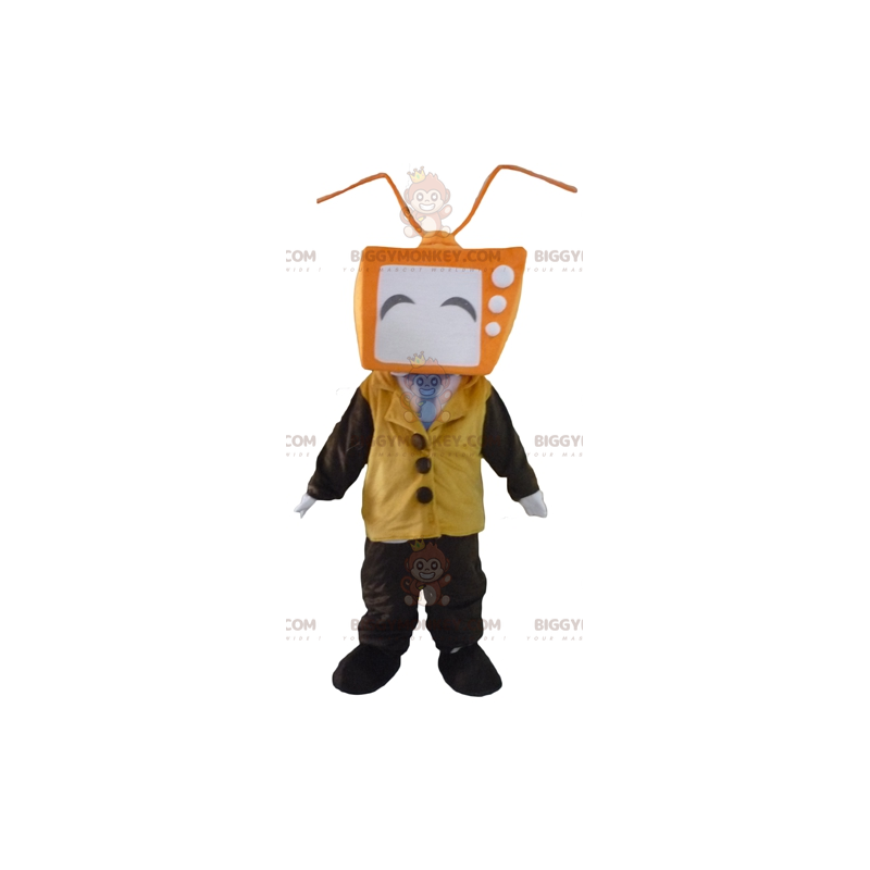 Costume da mascotte uomo BIGGYMONKEY™ con testa a forma di TV - Costume da mascotte uomo BIGGYMONKEY™ con testa a forma di TV -
