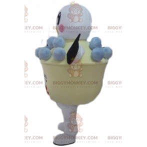 BIGGYMONKEY™ Mascot Costume White and Black Bird in a Tub of