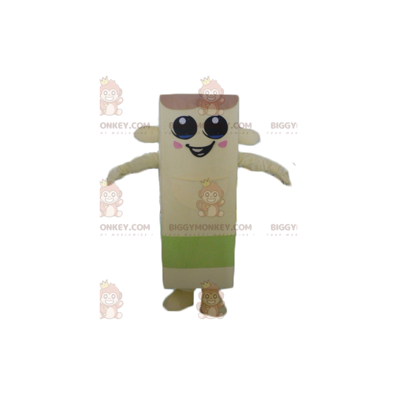 BIGGYMONKEY™ gigantiske pommes frites beige og grønn snømannmaskotkostyme - Matmaskot - BIGGYMONKEY_04250 - BiggyMonkey.com