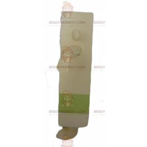 BIGGYMONKEY™ Disfraz de mascota de muñeco de nieve beige y