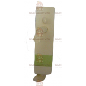 BIGGYMONKEY™ Disfraz de mascota de muñeco de nieve beige y