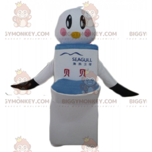 BIGGYMONKEY™ Costume da mascotte Uccello bianco e nero con