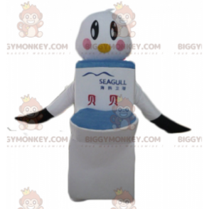 BIGGYMONKEY™ Mascottekostuum Witte en zwarte vogel met