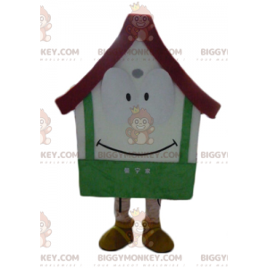 Costume de mascotte BIGGYMONKEY™ de maison géante blanche rouge