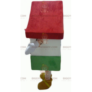 Disfraz de mascota BIGGYMONKEY™ de casa gigante blanca roja y