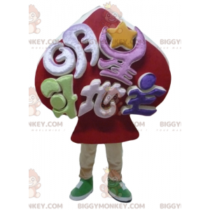 Red Spade BIGGYMONKEY™ Mascot Costume Karetní hra BIGGYMONKEY™