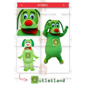 BIGGYMONKEY™ Grüner Hund Maskottchen-Kostüm mit