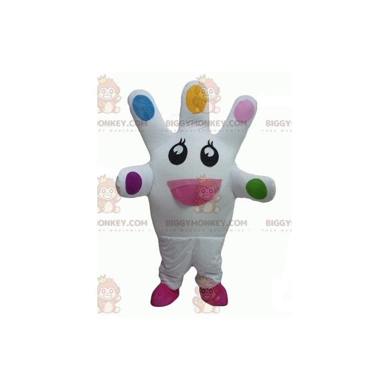 Disfraz de mascota BIGGYMONKEY™ de mano blanca gigante muy Disfraz de mascota BIGGYMONKEY™ de mano blanca gigante muy