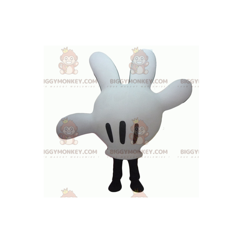Vit och svart Mickey Hand BIGGYMONKEY™ maskotdräkt - Vit och svart Mickey Hand BIGGYMONKEY™ maskotdräkt -